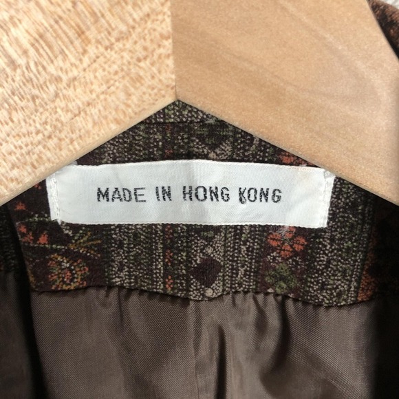 VTG Ken Meritt Rain Shedder Cotton Velvet Blazer Sz 13/14 34" Brown Academia 70s - Picture 5 of 15